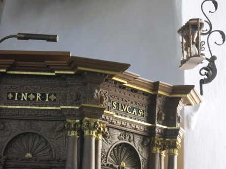 hourglasses on pulpit in Bregninge Church